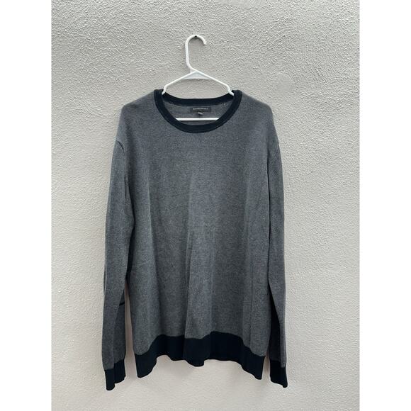Banana Republic Mens Sweater Shirt Size XXL Gray Long Sleeve Knit Elbow Patches - Picture 1 of 9